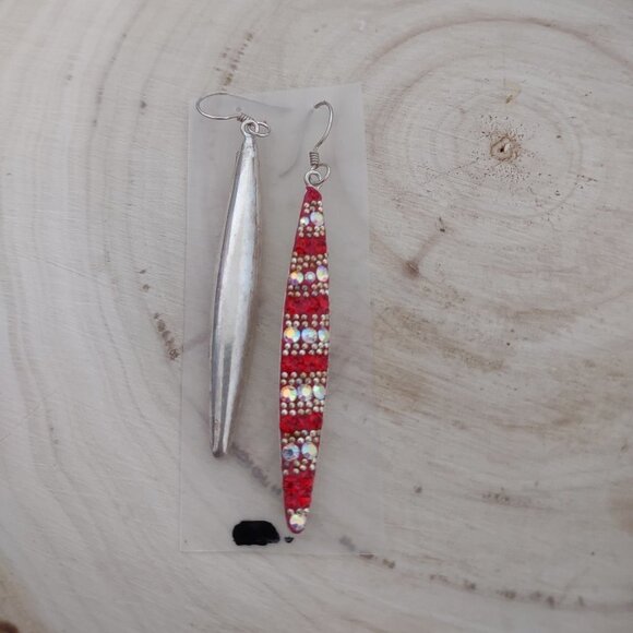 New 925 sterling silver Drop Earrings‎ Red and White Stone Fashion Jewelry - Picture 3 of 6